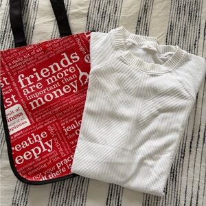 lululemon athletica white Long Sleeve top - unique design